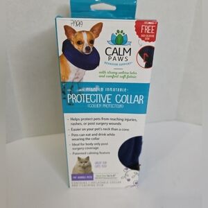 NEW CALM PAWS Pet Protective Collar Premium Inflatable XS Dog Cat & Calming Disk